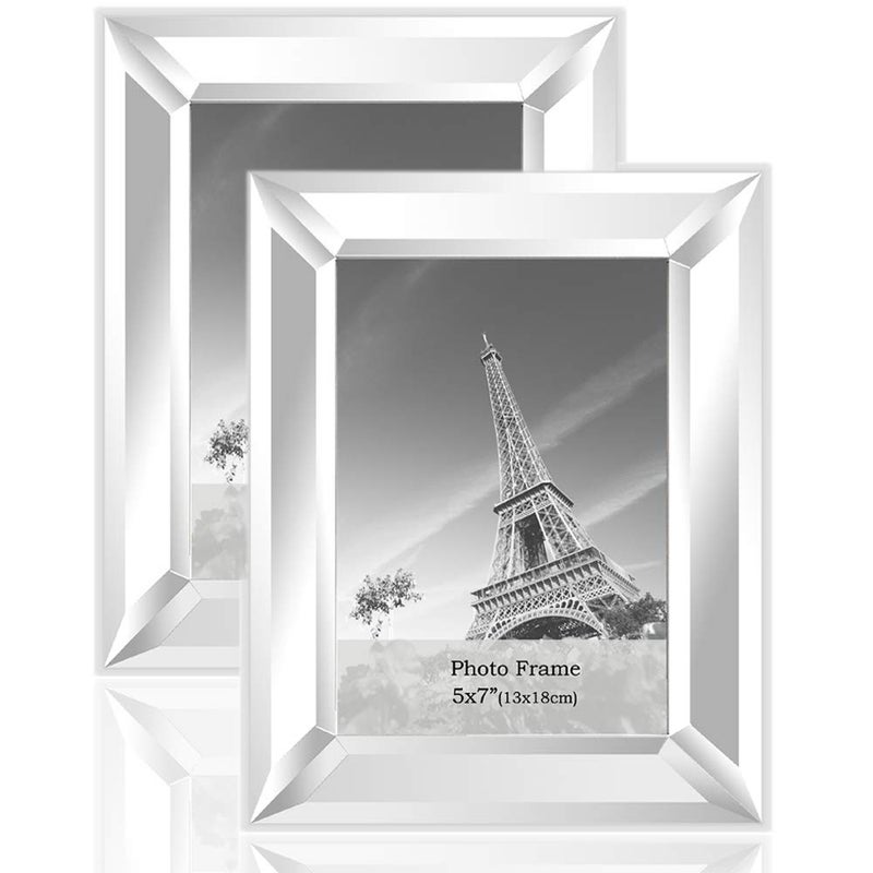 Meetart Mirror Photo Frame 5x7 inch 2 Piece Pack for Home Decoration Wall Hang or Tabletop Display - Image 1